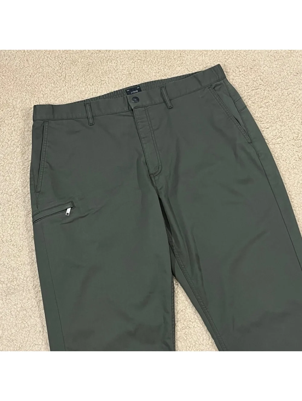 J.Crew Mens 1040 Athletic Fit Performance Pants Green Size 36x34